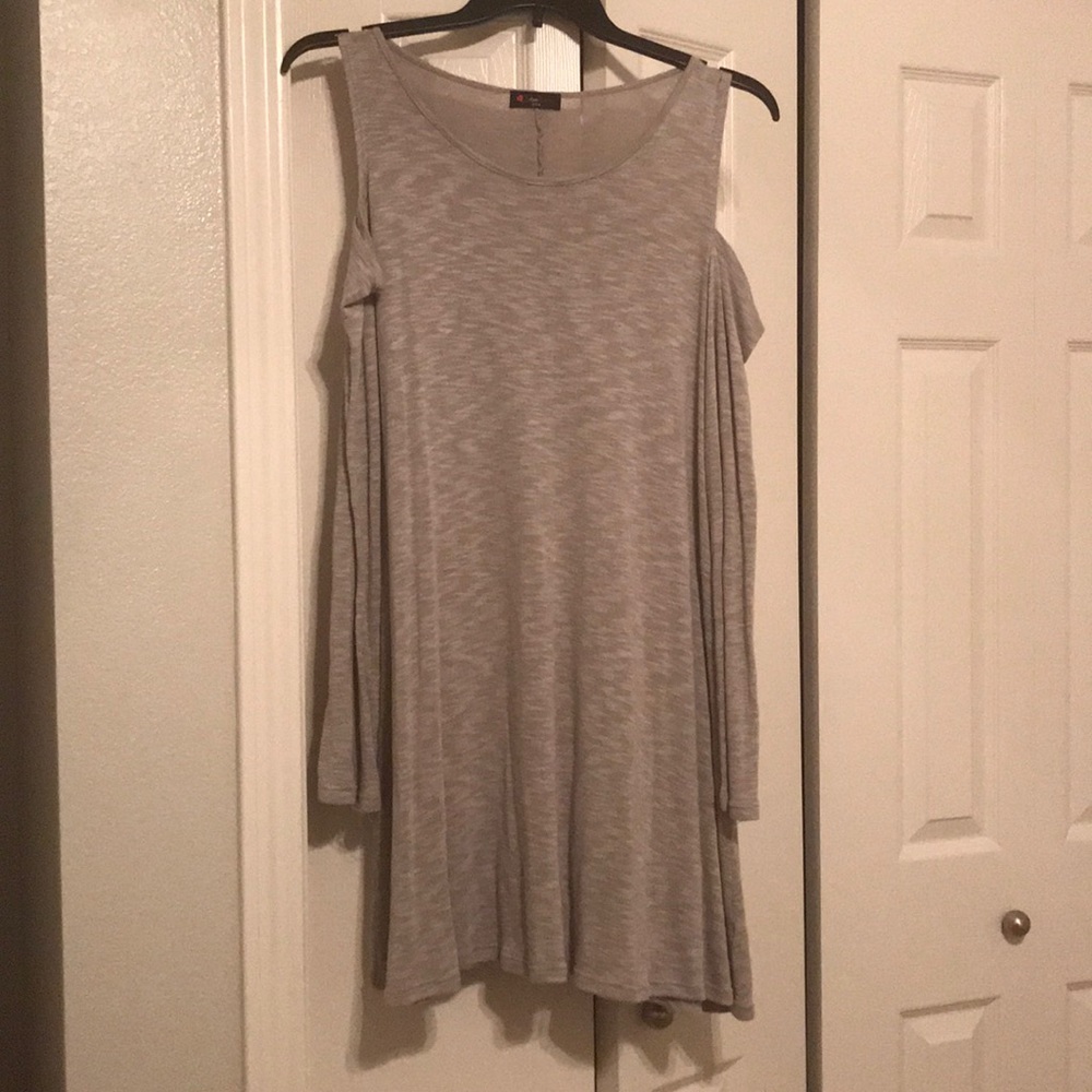 Grey Cold Shoulder Dress